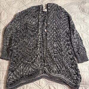 Umgee Charcoal and Ivory Knit Cardigan